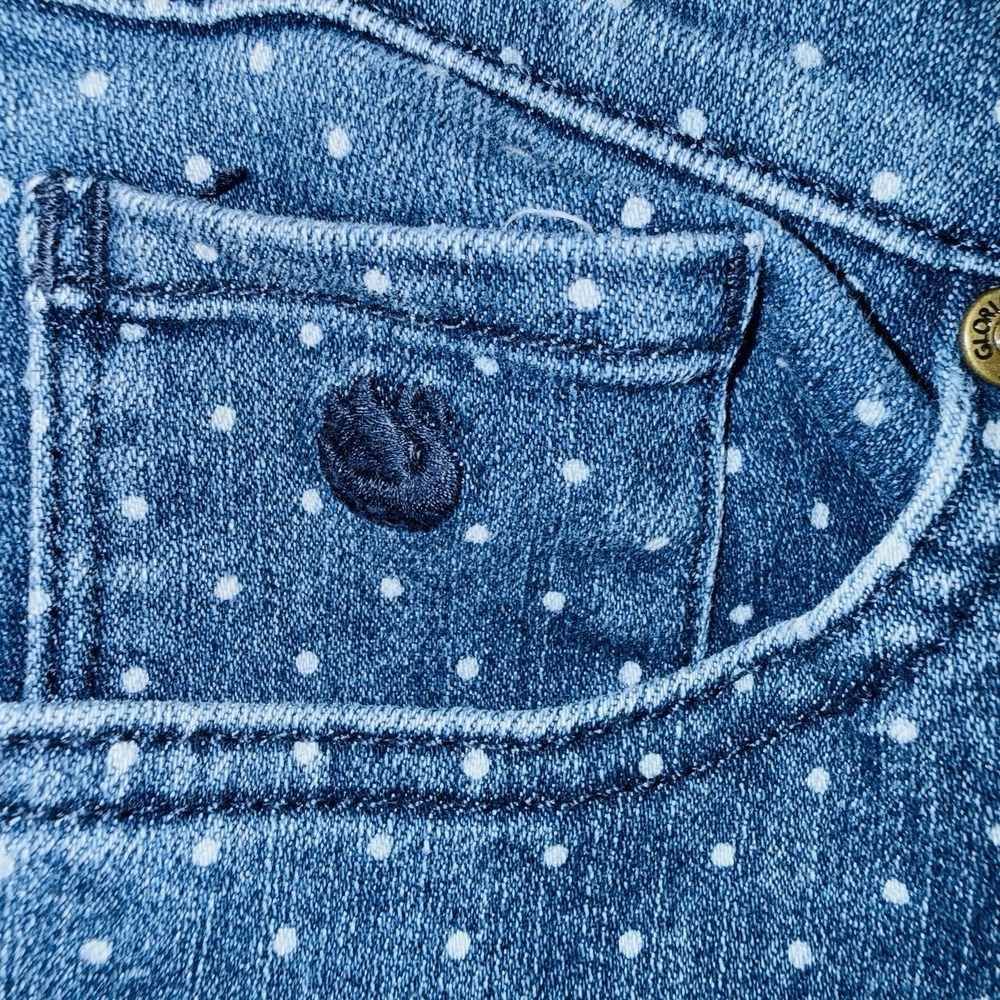 Gloria Vanderbilt Amanda Jeans 12P Blue Polka Dot Tapered Leg High Rise Petite - Picture 6 of 8